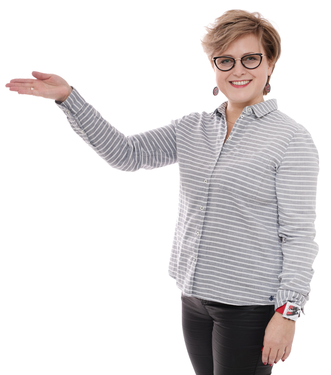 Anna Strus zapraszająca gestem